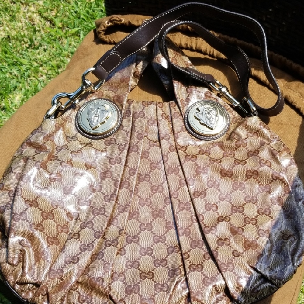 Gucci GG Crystal Coated Canvas Med Hysteria Hobo